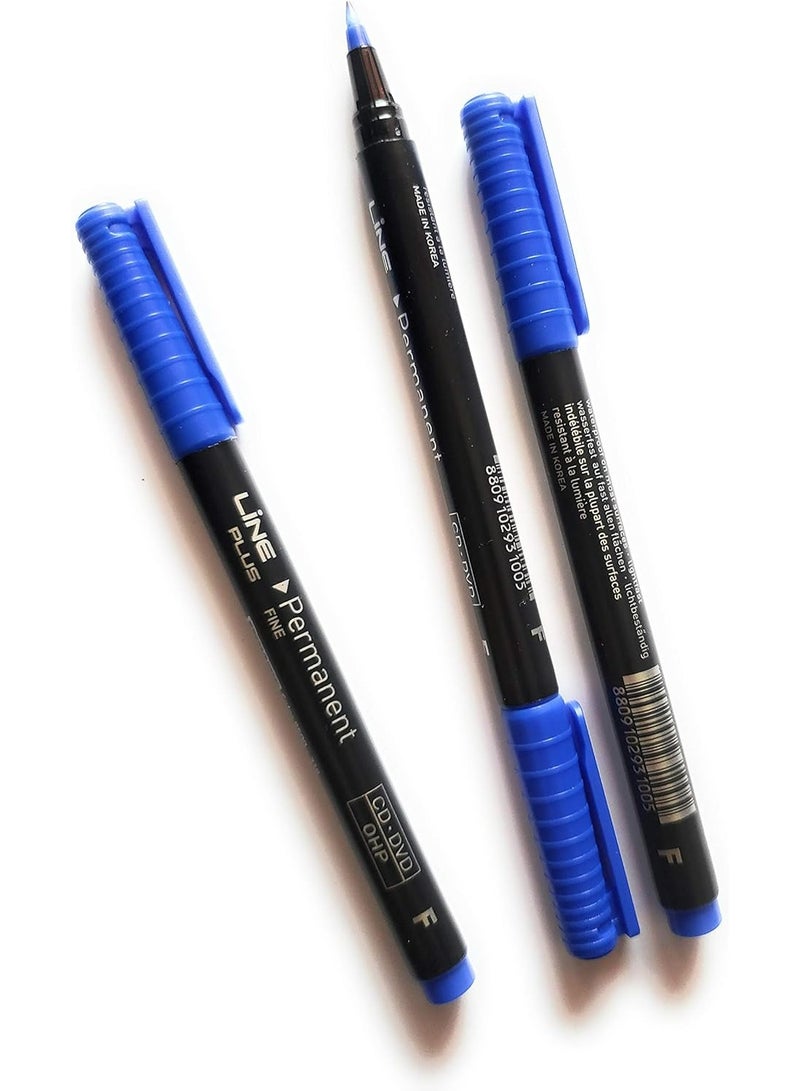 لاين بلس أقلام ماركر دائمة Lineplus Power 2500 F: الحل الأمثل للكتابة على CD/DVD/OHP وجميع الأسطح,"لاين بلس" Lineplus: أقلام ماركر Permanent عالية الجودة، سريعة الجفاف ومقاومة للماء - عبوة 4 ألوان أساسية قلم تحديد دائم لا يبهت ولا يتلطخ (أسود، أزرق، أحمر، أخضر) - Image 5